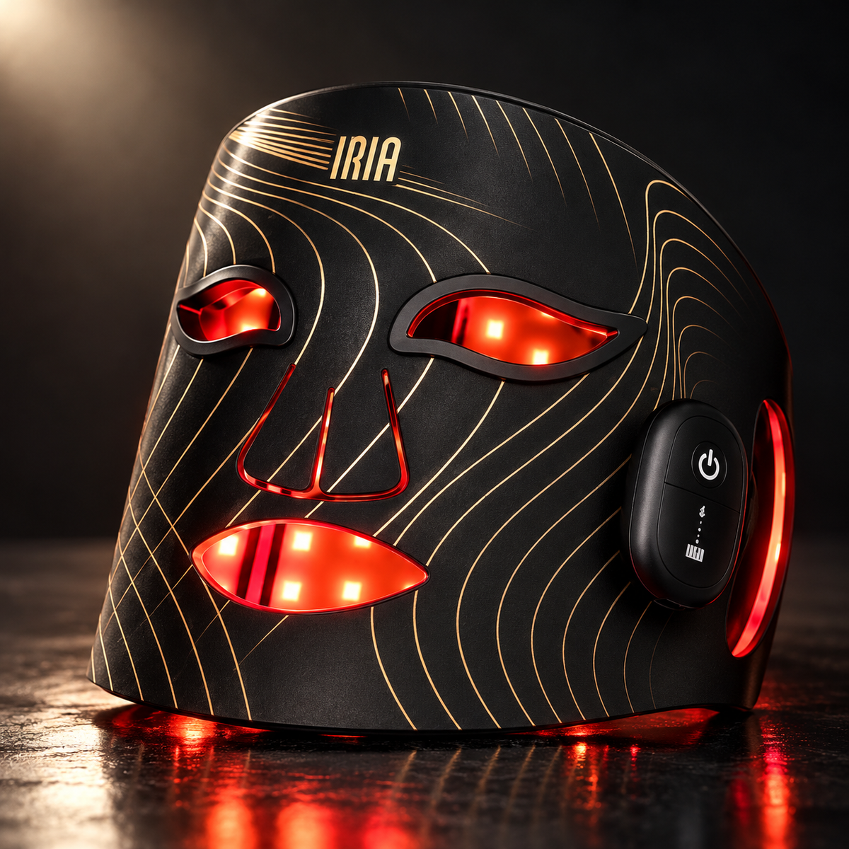 IRIA GLOW Wireless Red Light Therapy Mask — front view